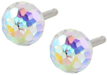 Studex Tiny Tips surgical steel crystal ball earrings