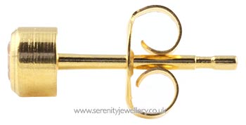 Studex Tiny Tips gold plated steel bezel CZ earrings