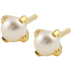 Studex Tiny Tips gold plated steel pearl earrings