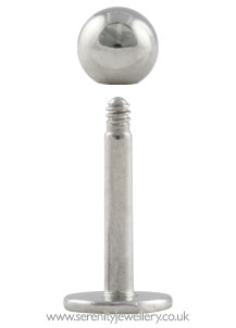 Surgical steel labret - 1mm gauge