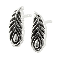 Surgical steel feather stud earrings
