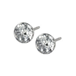 Surgical steel sparkle stud earrings