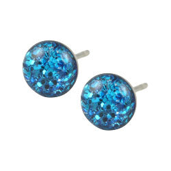 Steel hotsell blue earrings