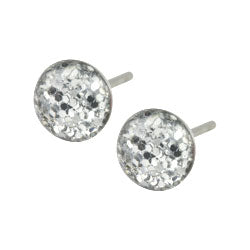 Clear Sparkly Stud Earrings - Hypoallergenic