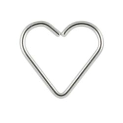 Surgical steel heart ring