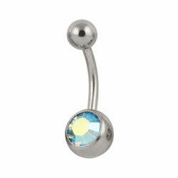 Jewelled surgical steel belly bar