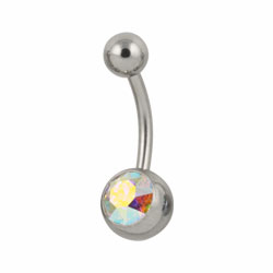 Jewelled surgical steel belly bar