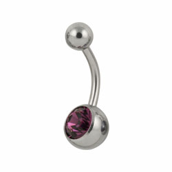 Jewelled surgical steel belly bar