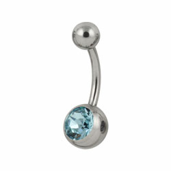 Jewelled surgical steel belly bar