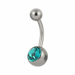 Jewelled surgical steel belly bar