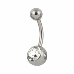 Jewelled surgical steel belly bar