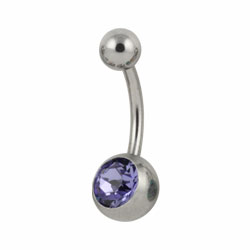 Jewelled surgical steel belly bar