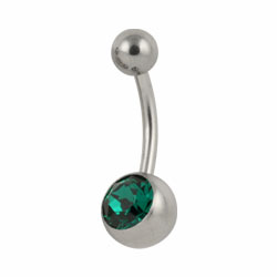 Jewelled surgical steel belly bar