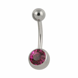 Jewelled surgical steel belly bar