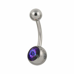 Jewelled surgical steel belly bar