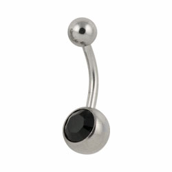 Jewelled surgical steel belly bar