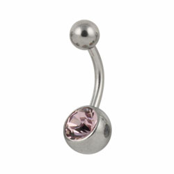 Jewelled surgical steel belly bar