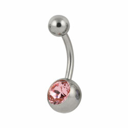 Jewelled surgical steel belly bar