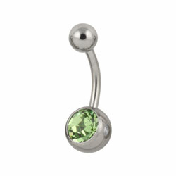 Jewelled surgical steel belly bar