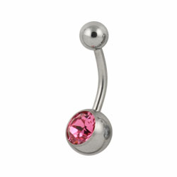 Jewelled surgical steel belly bar