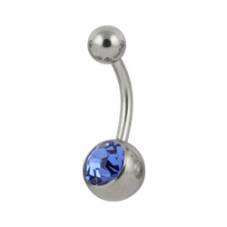 Jewelled surgical steel belly bar