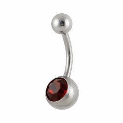 Jewelled surgical steel belly bar