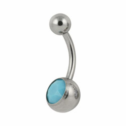 Jewelled surgical steel belly bar