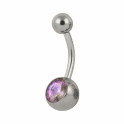 Jewelled surgical steel belly bar