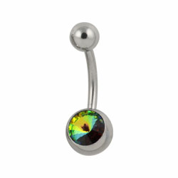 Jewelled surgical steel belly bar