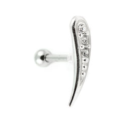 Three crystal curve cartilage earring