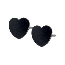 Ti2 titanium heart stud earrings