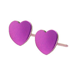 Ti2 titanium heart stud earrings