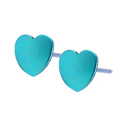 Ti2 titanium heart stud earrings