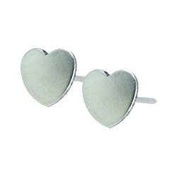 Ti2 titanium heart stud earrings