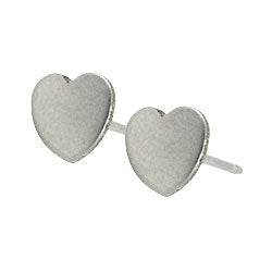 Ti2 titanium heart stud earrings