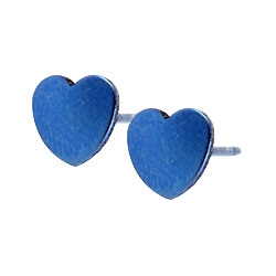 Ti2 titanium heart stud earrings