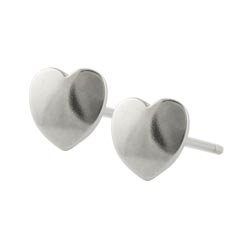 Ti2 titanium heart stud earrings