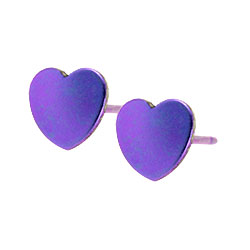 Ti2 titanium heart stud earrings