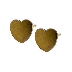 Ti2 titanium heart stud earrings