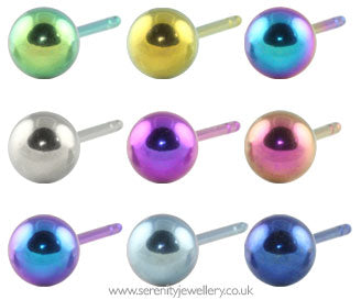 Titanium ball stud earrings