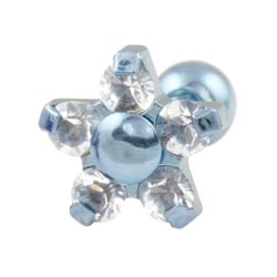 Five petal flower internally threaded titanium barbell