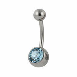 Jewelled titanium belly bar