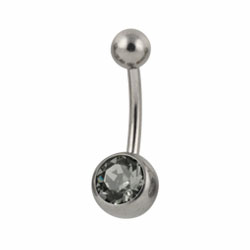 Jewelled titanium belly bar