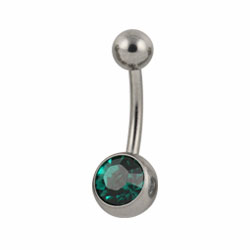 Jewelled titanium belly bar