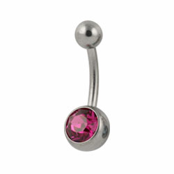 Jewelled titanium belly bar