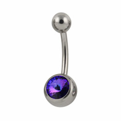 Jewelled titanium belly bar