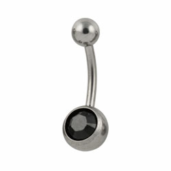 Jewelled titanium belly bar