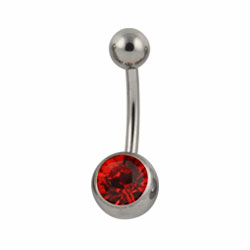 Jewelled titanium belly bar