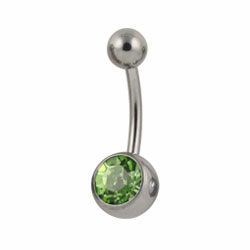 Jewelled titanium belly bar