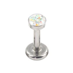 Titanium internally threaded multi gem disk labret